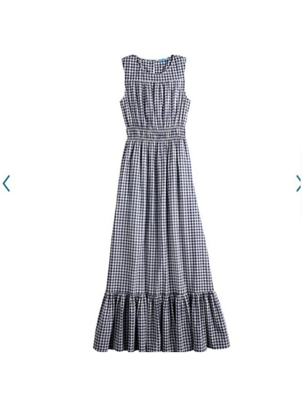 Draper James sz Small Navy White Gingham Check Maxi Dress sundress cotton summer - Picture 9 of 9